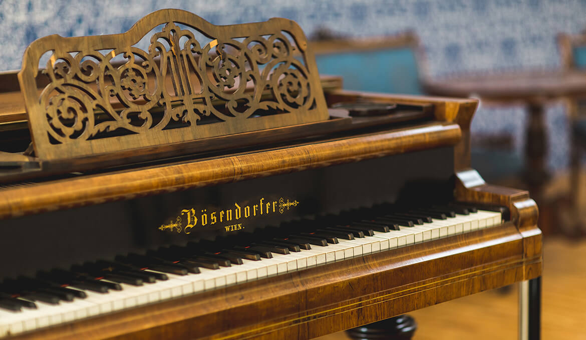 Permanent exhibition in the foyer of the concert house in the Liszt-House Raiding, photo:© Heiling / Lorenz